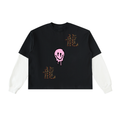 Layered Contrast Sleeve Cotton T-Shirt
